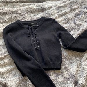 Forever 21 Knit Tie up Shirt